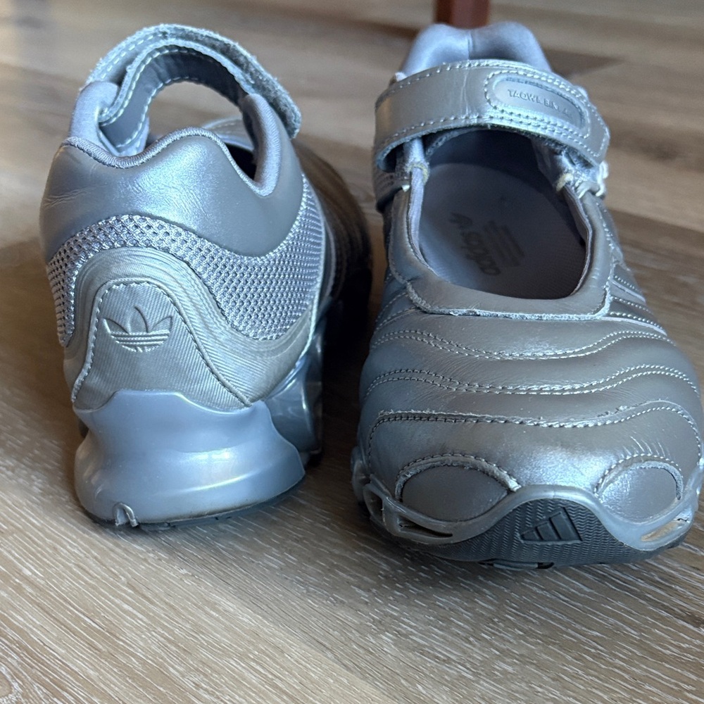 Adidas Taqwa Bint Ali Metallic Gray Mary Jane Athletic Shoes - Picture 3 of 3